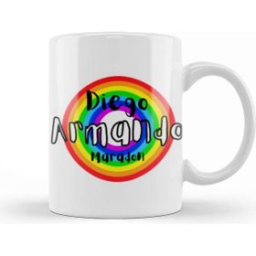Baskı Dükkanı Diego Armando Maradon Retro Rainbow Style Kupa Bardak