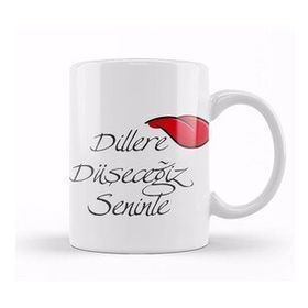 Baskı Dükkanı Dillere Düşeceğiz Senin Komik Kupa Bardak