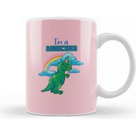 Baskı Dükkanı Dinosaur Retro Pixel Im A Dinocorn Beyaz Porselen Kupa Bardak