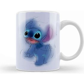 Baskı Dükkanı Disney Stitch Shake Beyaz Porselen Kupa Bardak