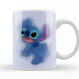 Baskı Dükkanı Disney Stitch Shake Beyaz Porselen Kupa Bardak