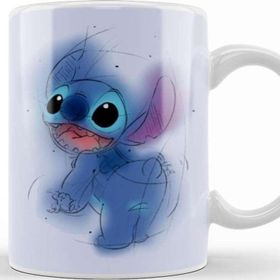 Baskı Dükkanı Disney Stitch Shake Beyaz Porselen Kupa Bardak