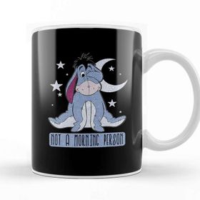 Baskı Dükkanı Disney Winnie The Pooh Eeyore Not A Morning Person Beyaz 330 ml Porselen Kupa Bardak