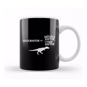 Baskı Dükkanı Distanceraptor Divided By Timeraptor Velociraptor Beyaz Porselen Kupa Bardak