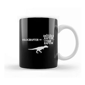 Baskı Dükkanı Distanceraptor Divided By Timeraptor Velociraptor Beyaz Porselen Kupa Bardak