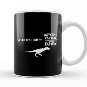 Baskı Dükkanı Distanceraptor Divided By Timeraptor Velociraptor Beyaz Porselen Kupa Bardak