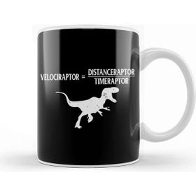 Baskı Dükkanı Distanceraptor Timeraptor Velociraptor Dinosaur Beyaz Porselen Kupa Bardak