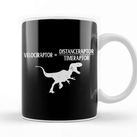 Baskı Dükkanı Distanceraptor Timeraptor Velociraptor Dinosaur Beyaz Porselen Kupa Bardak