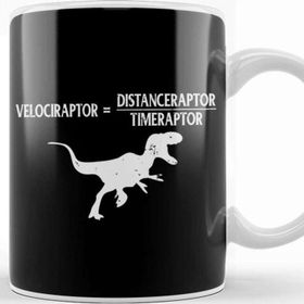 Baskı Dükkanı Distanceraptor Timeraptor Velociraptor Dinosaur Beyaz Porselen Kupa Bardak