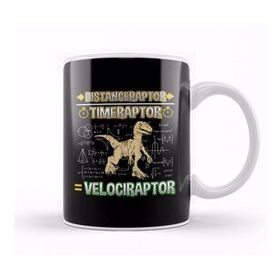 Baskı Dükkanı Distanceraptor Timeraptor Velociraptor Pun Beyaz Porselen Kupa Bardak
