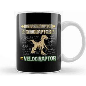 Baskı Dükkanı Distanceraptor Timeraptor Velociraptor Pun Beyaz Porselen Kupa Bardak