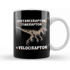 Baskı Dükkanı Distanceraptor Timeraptor Velociraptor Pun Beyaz Porselen Kupa Bardak