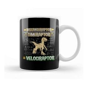 Baskı Dükkanı Distanceraptor Timeraptor Velociraptor Pun Beyaz Porselen Kupa Bardak