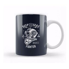 Baskı Dükkanı Diver Deep Sea Fighter Beyaz Porselen Kupa Bardak