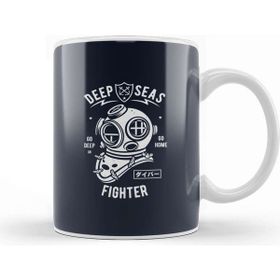 Baskı Dükkanı Diver Deep Sea Fighter Beyaz Porselen Kupa Bardak