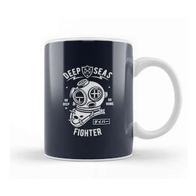 Baskı Dükkanı Diver Deep Sea Fighter Beyaz Porselen Kupa Bardak
