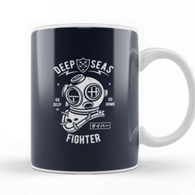 Baskı Dükkanı Diver Deep Sea Fighter Beyaz Porselen Kupa Bardak