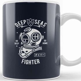 Baskı Dükkanı Diver Deep Sea Fighter Beyaz Porselen Kupa Bardak