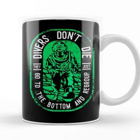 Baskı Dükkanı Divers Dont Die They Go To The Bottom Regroup Beyaz Porselen Kupa Bardak