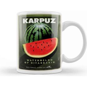 Baskı Dükkanı Diyarbakır Karpuzu Beyaz Porselen Kupa Bardak