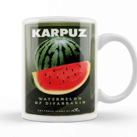 Baskı Dükkanı Diyarbakır Karpuzu Beyaz Porselen Kupa Bardak