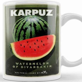Baskı Dükkanı Diyarbakır Karpuzu Beyaz Porselen Kupa Bardak