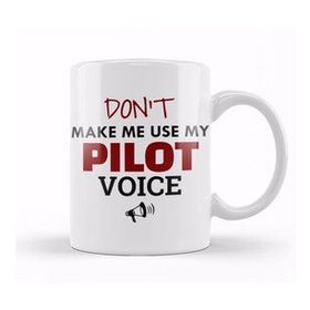 Baskı Dükkanı Do Not Make Me Use My Pilot Voice 01 Beyaz Porselen Kupa Bardak