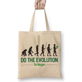 Baskı Dükkanı Do The Evolution Go Vegan Bez Çanta