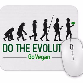 Baskı Dükkanı Do the Evolution Go Vegan Mouse Pad