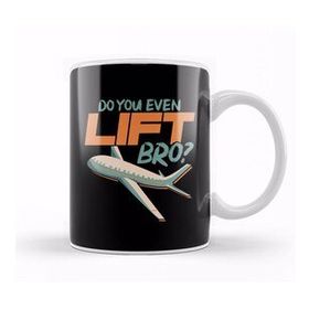 Baskı Dükkanı Do You Even Lift Bro Funny Airplane Pilot Pun Beyaz Porselen Kupa Bardak