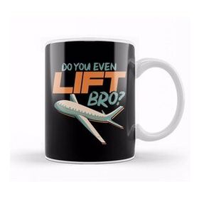 Baskı Dükkanı Do You Even Lift Bro Funny Airplane Pilot Pun Beyaz Porselen Kupa Bardak