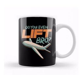 Baskı Dükkanı Do You Even Lift Bro Funny Airplane Pilot Pun Beyaz Porselen Kupa Bardak
