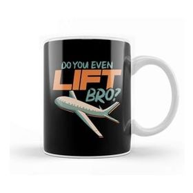 Baskı Dükkanı Do You Even Lift Bro Funny Airplane Pilot Pun Beyaz Porselen Kupa Bardak