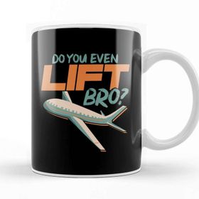 Baskı Dükkanı Do You Even Lift Bro Funny Airplane Pilot Pun Beyaz Porselen Kupa Bardak