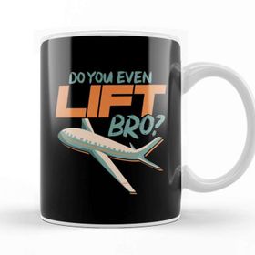 Baskı Dükkanı Do You Even Lift Bro Funny Airplane Pilot Pun Beyaz Porselen Kupa Bardak