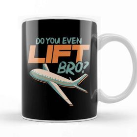 Baskı Dükkanı Do You Even Lift Bro Funny Airplane Pilot Pun Beyaz Porselen Kupa Bardak