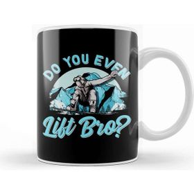 Baskı Dükkanı Do You Even Lift Bro Ski Lift Pun Snowboard Ski Beyaz Porselen Kupa Bardak
