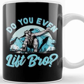 Baskı Dükkanı Do You Even Lift Bro Ski Lift Pun Snowboard Ski Beyaz Porselen Kupa Bardak