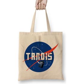 Baskı Dükkanı Doctor Who Tardis Nasa Logo Bez Çanta