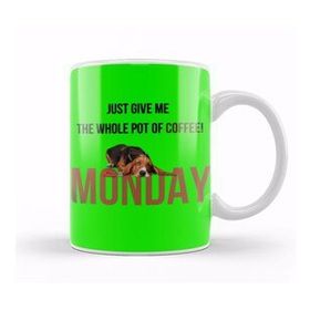 Baskı Dükkanı Dog Funny Coffee Drinks Lover Gift Quote Vintage Retro Rainbow Style Kupa Bardak