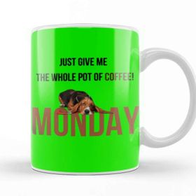 Baskı Dükkanı Dog Funny Coffee Drinks Lover Gift Quote Vintage Retro Rainbow Style Kupa Bardak