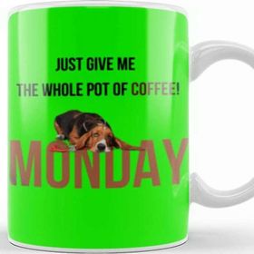 Baskı Dükkanı Dog Funny Coffee Drinks Lover Gift Quote Vintage Retro Rainbow Style Kupa Bardak