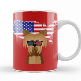 Baskı Dükkanı Dog Independence Day 4th Of July Gift Celebration Patriotic Kupa Bardak