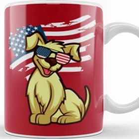 Baskı Dükkanı Dog Independence Day 4th Of July Gift Kupa Bardak