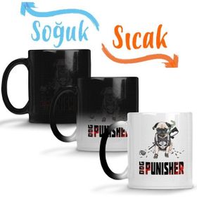 Baskı Dükkanı Dog Punisher Köpek Sihirli Porselen Kupa