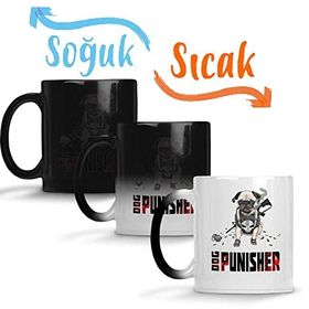 Baskı Dükkanı Dog Punisher Köpek Sihirli Porselen Kupa