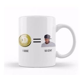 Baskı Dükkanı Dogecoin 1doge = 50CENT Kupa Bardak