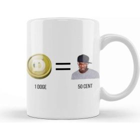 Baskı Dükkanı Dogecoin 1doge = 50CENT Kupa Bardak