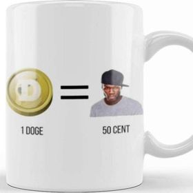 Baskı Dükkanı Dogecoin 1doge = 50CENT Kupa Bardak