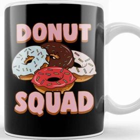 Baskı Dükkanı Donut Squad Donut Lover Breakfast Food Pun Beyaz 330 ml Porselen Kupa Bardak